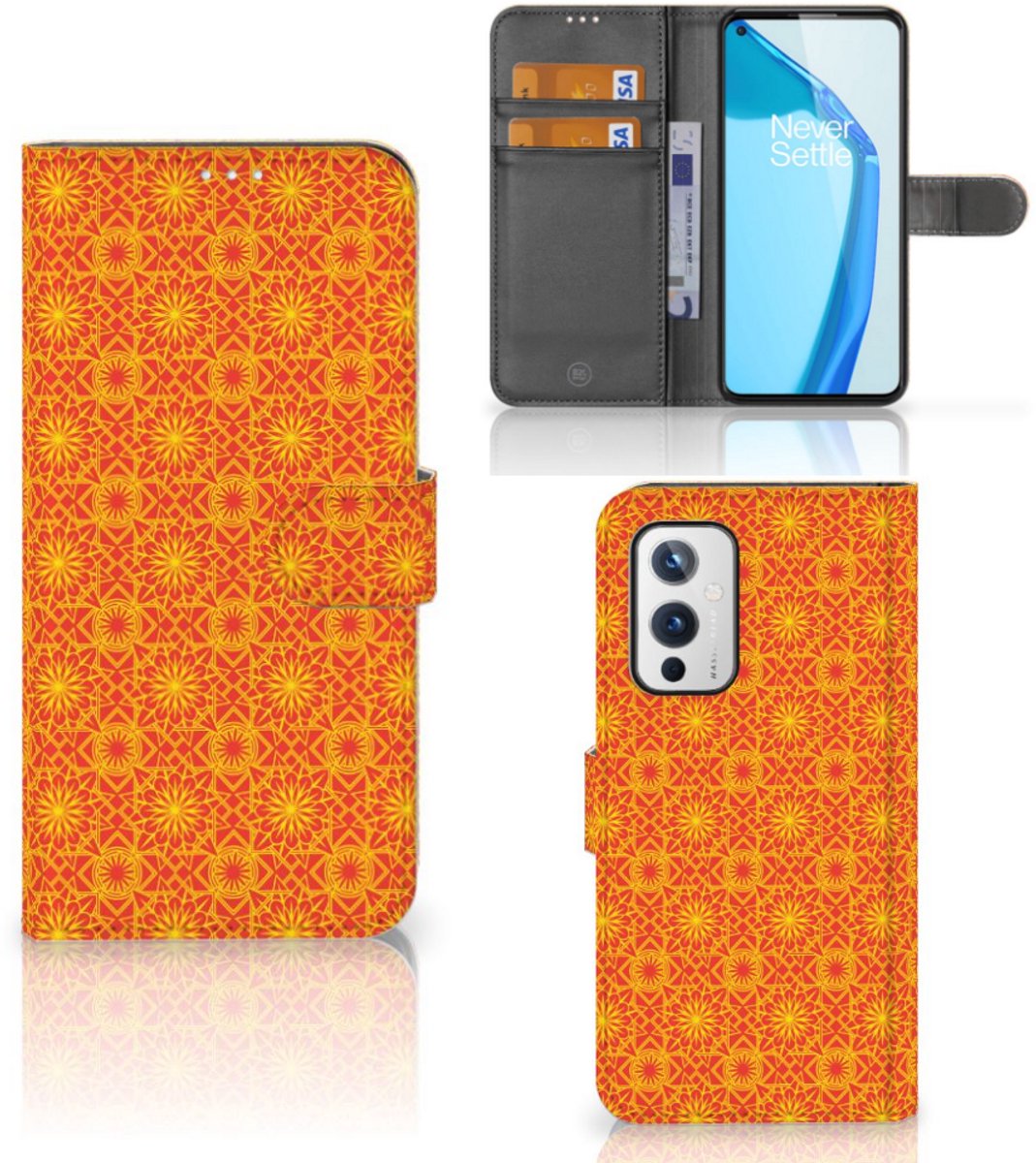 OnePlus 9 Telefoon Hoesje Batik Oranje