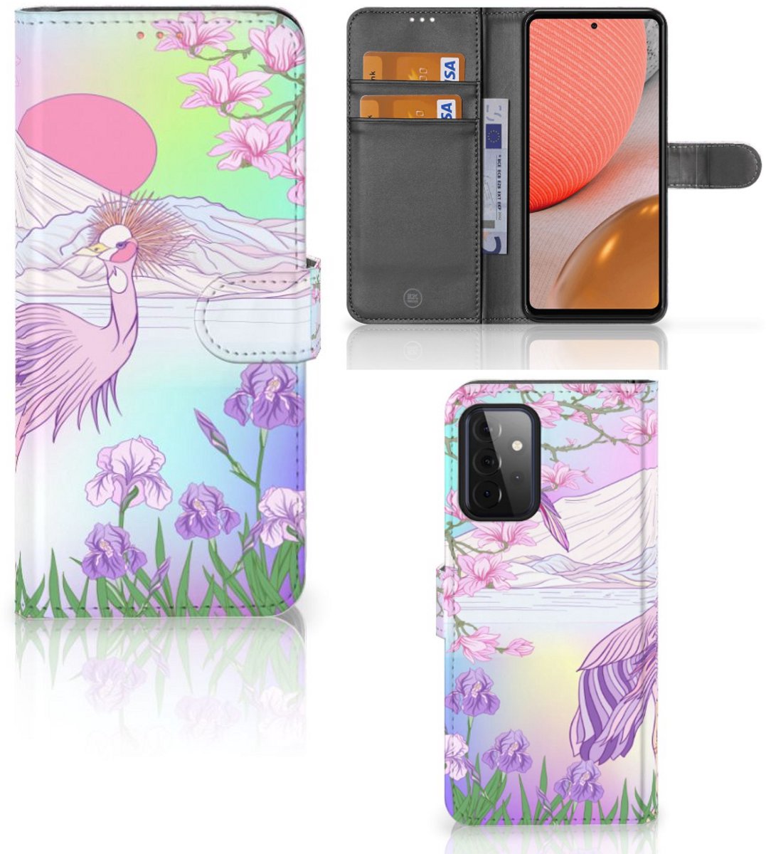 Samsung Galaxy A72 Telefoonhoesje met Pasjes Bird