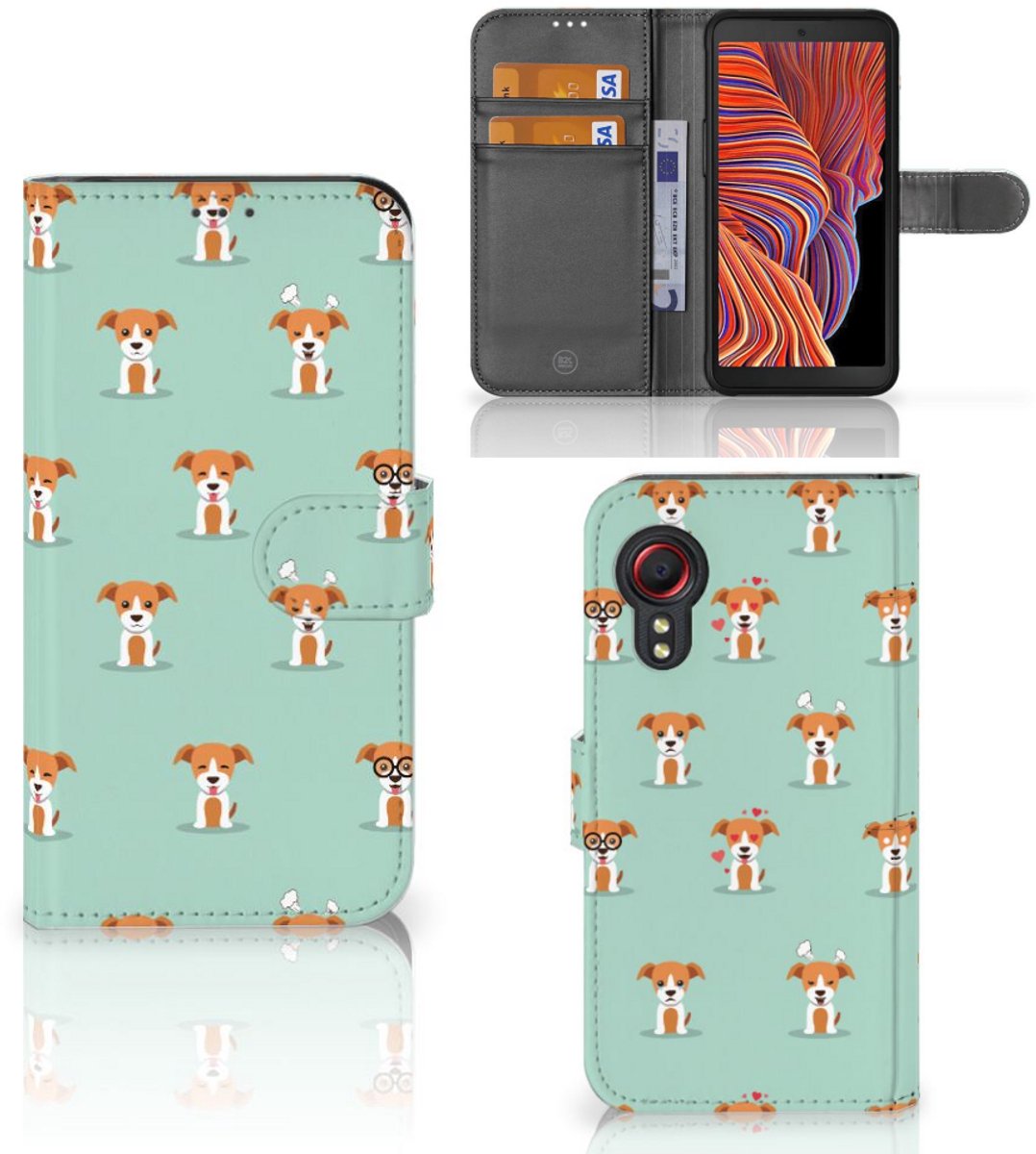 Samsung Galaxy Xcover 5 Telefoonhoesje met Pasjes Pups