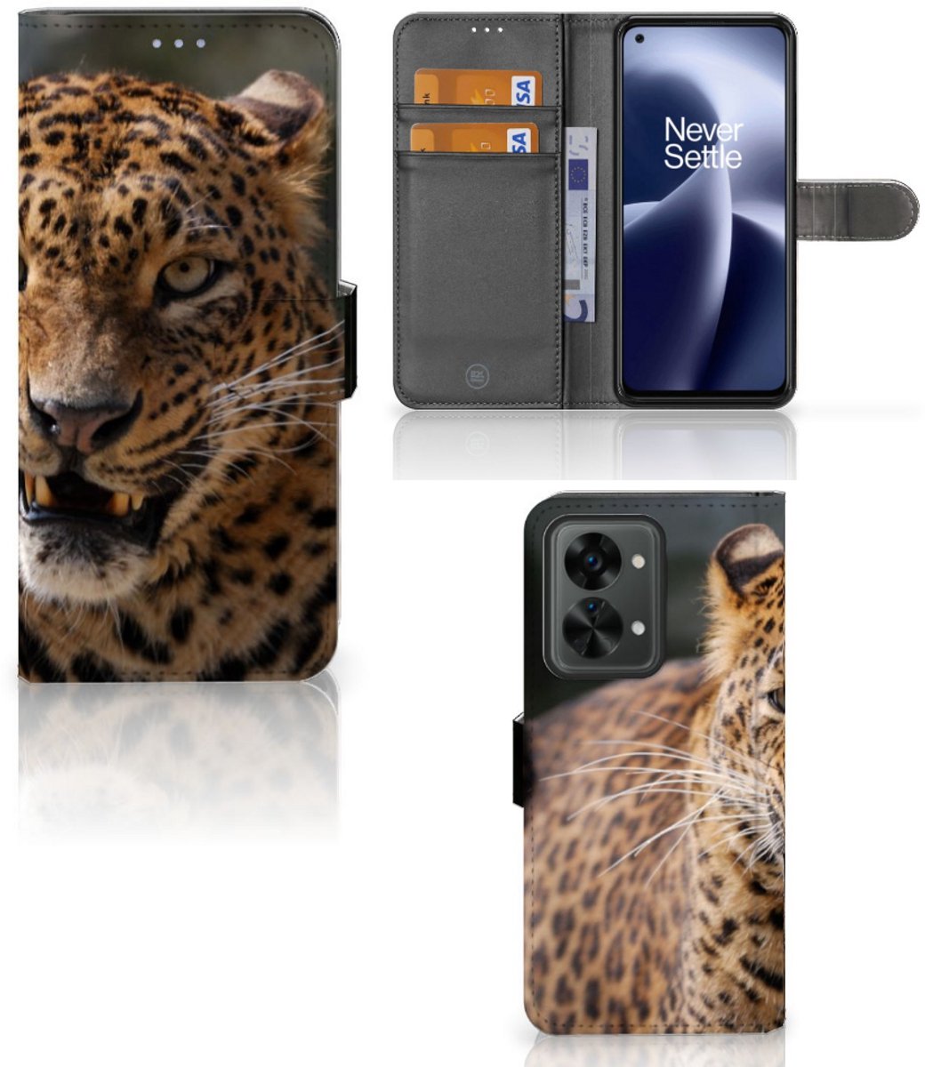 OnePlus Nord 2T Telefoonhoesje met Pasjes Luipaard