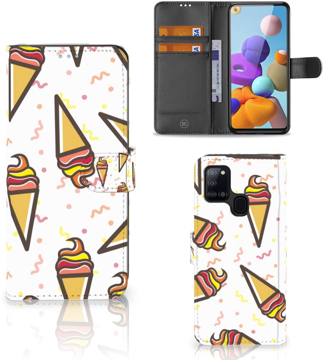 Samsung Galaxy A21s Book Cover Icecream