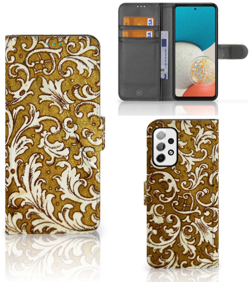 Wallet Case Samsung Galaxy A73 5G Barok Goud