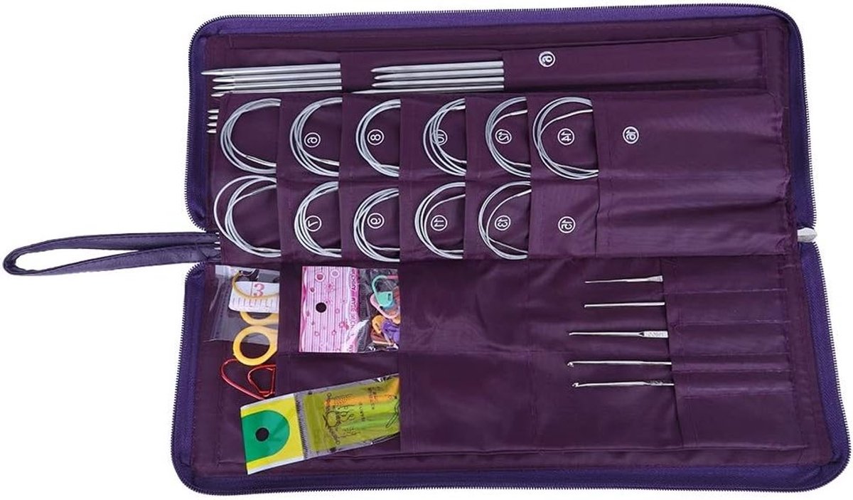 Set van Ronde Breinaalden van Roestvrij Staal, Interchangeable Breinaalden voor Beginners en Professionals, Perfect voor Trui, Sokken en Mutsen Breien