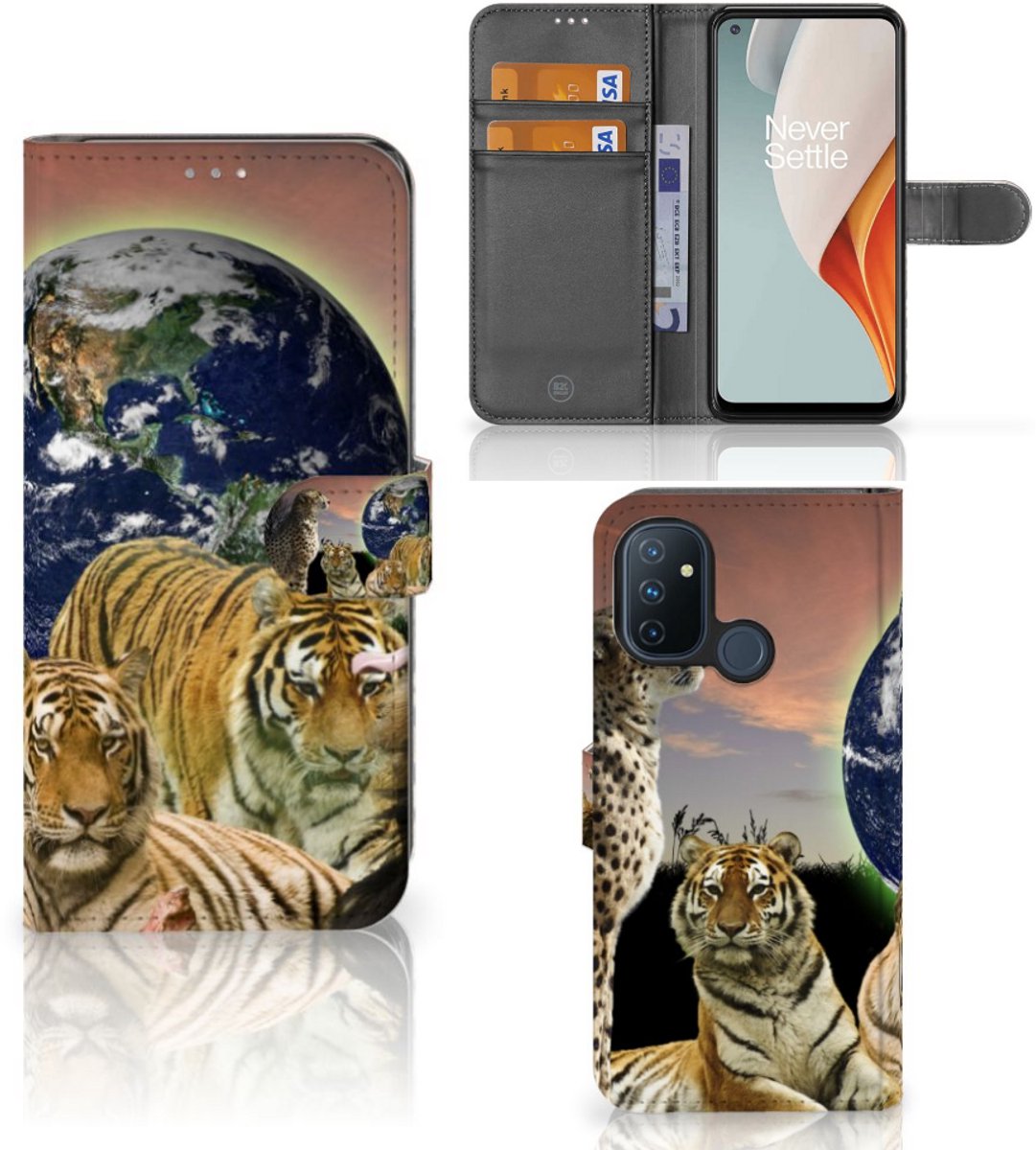 OnePlus Nord N100 Telefoonhoesje met Pasjes Roofdieren