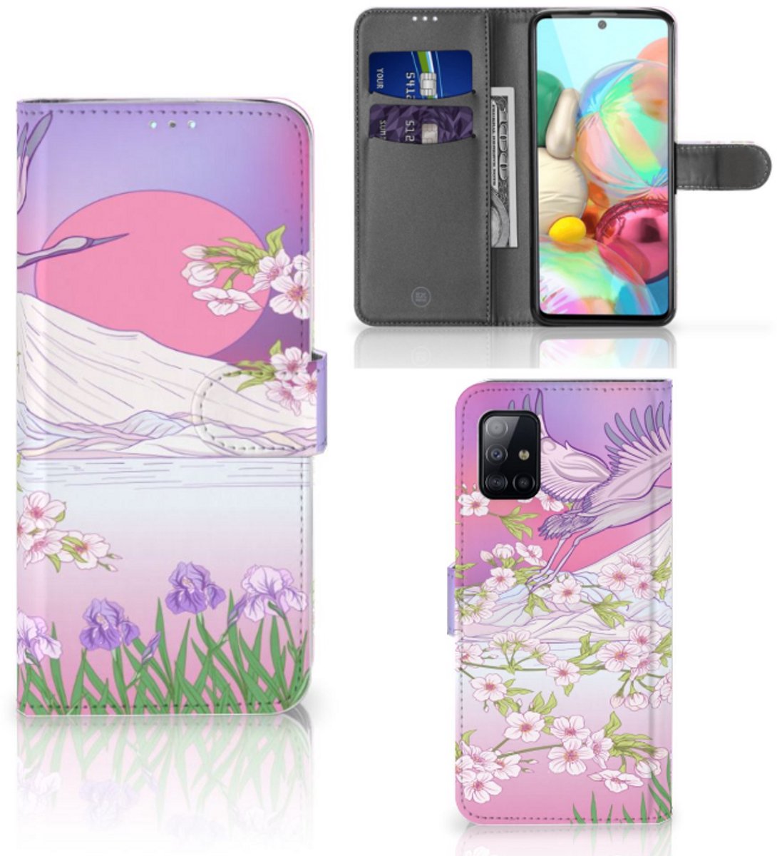 Samsung Galaxy A71 Telefoonhoesje met Pasjes Bird Flying