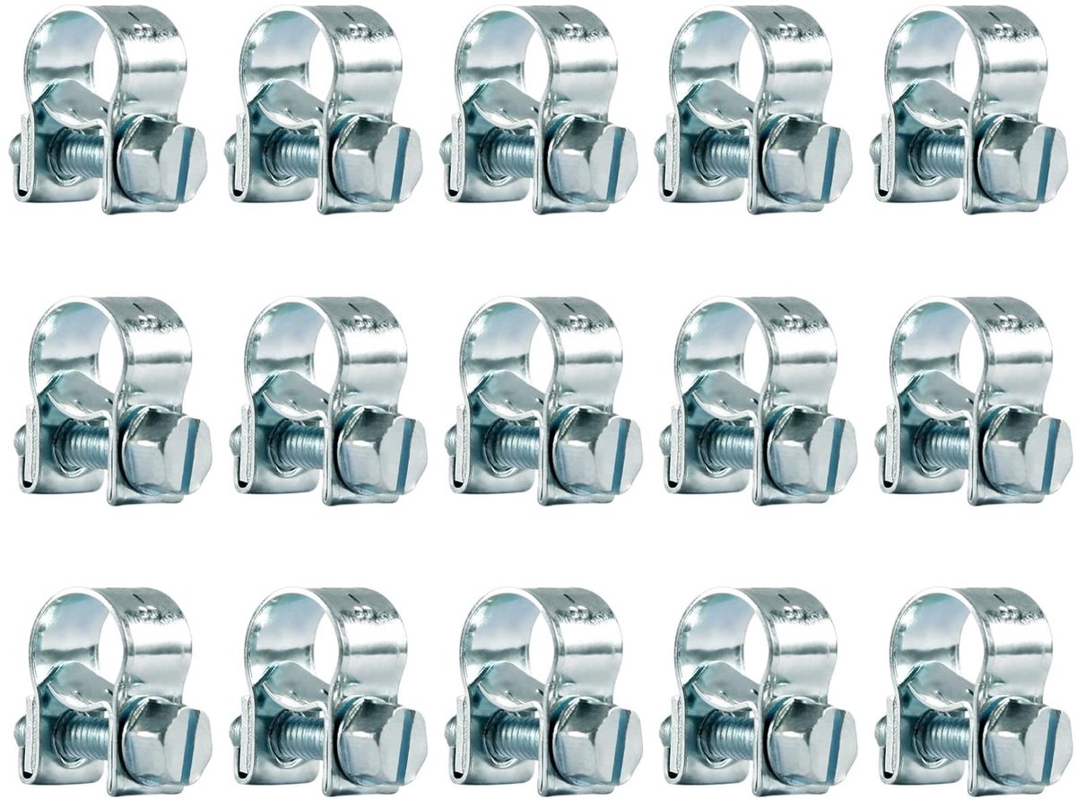 Cosensi - Slangenklemmen - 15 Stuks - Perfect voor Slangreparatie - 8-10mm - Roestvrij en Waterdicht - Ideaal voor Kleine Slangen - Slangenbevestiging