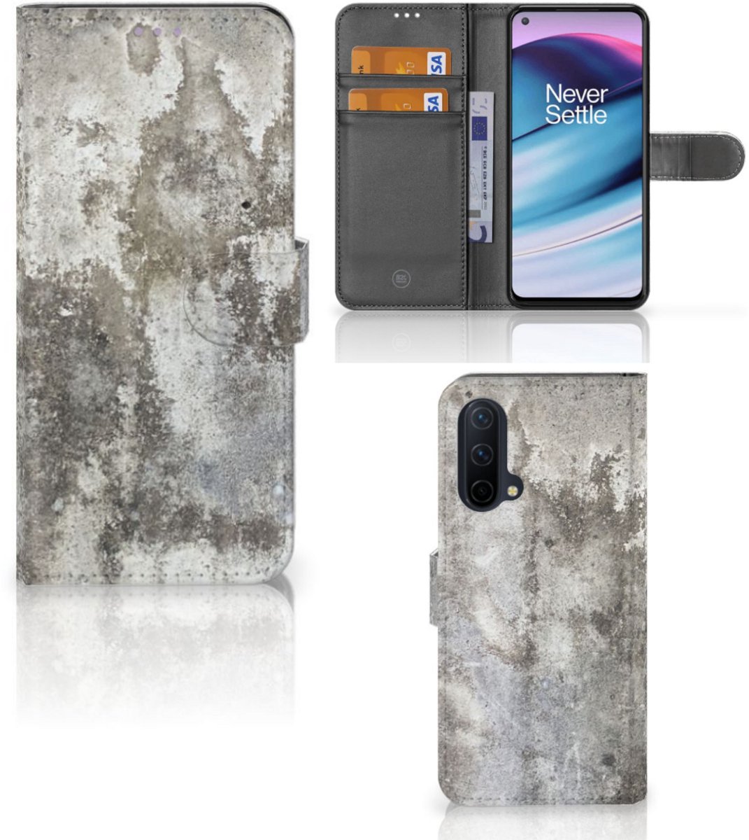 OnePlus Nord CE 5G Bookcase Beton Print