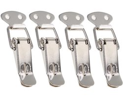4 Stuks 45mm RVS Veerbelaste Toggle Catch Latch voor Koffers, Gereedschapskisten, Lades en Meubels met Sluiting