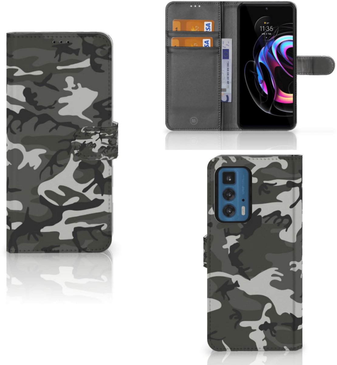 Motorola Edge 20 Pro Telefoon Hoesje Army Light