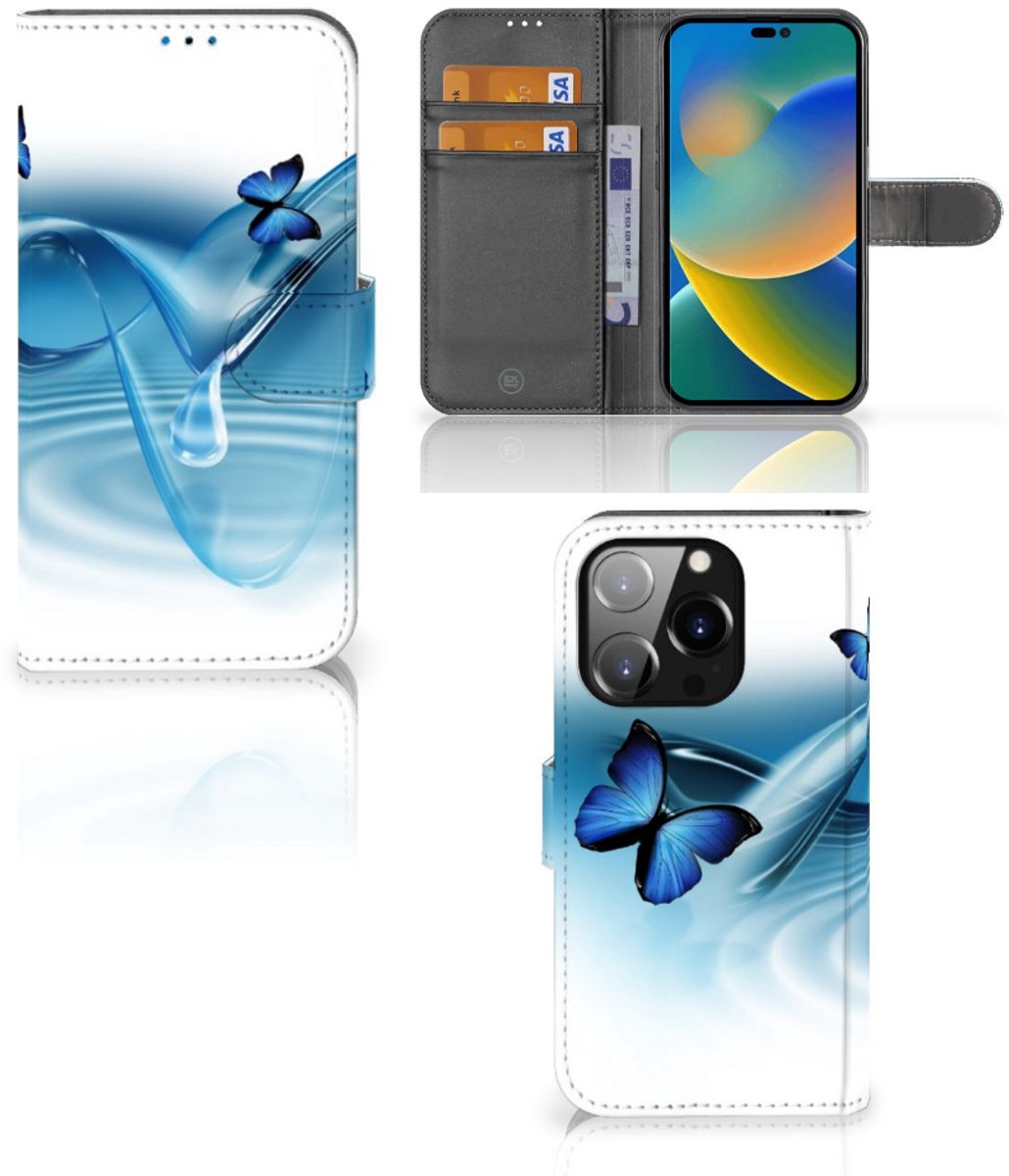 iPhone 14 Pro Telefoonhoesje met Pasjes Vlinders