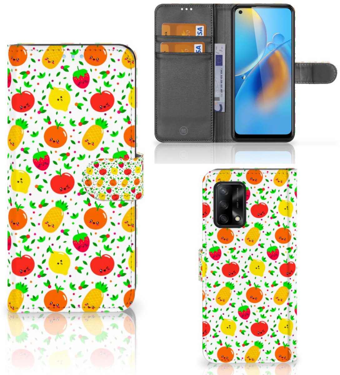 OPPO A74 4G Book Cover Fruits