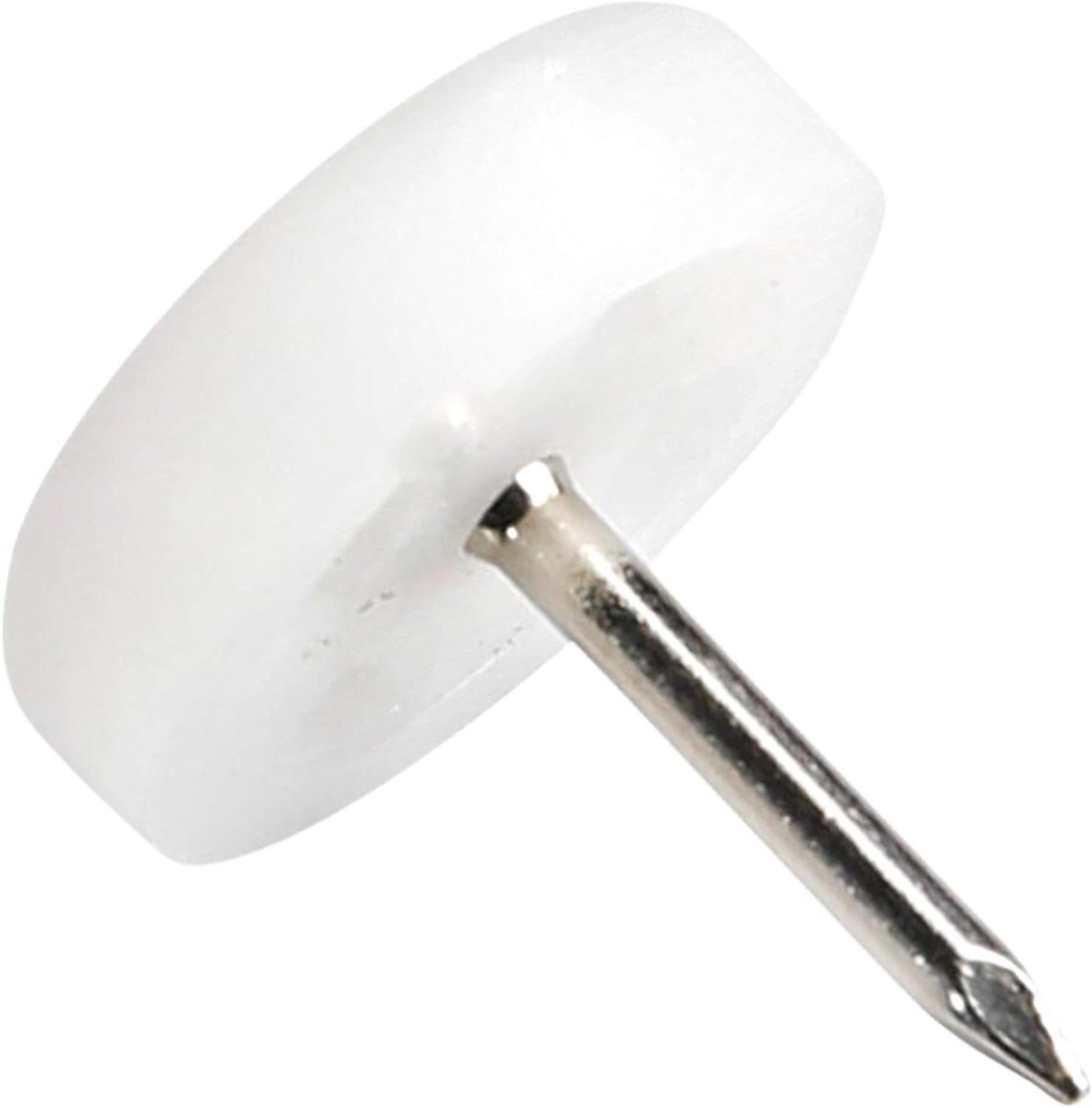 Kunststof Glijders - Meubelglijders Stoelpootdoppen - Meubels Beschermen - Met Spijker - Ø 18 mm - Wit