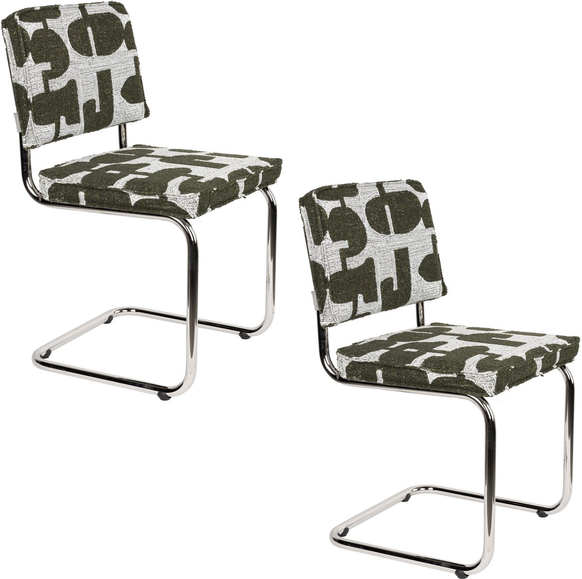Ridge Deco Symbols Eetkamerstoelen Groen - Set van 2