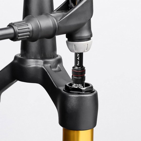 Ventieladapter Fietsvork - Fietspomp Adapter - Voorvork Pompen - Lekvrije Afdichting - Compact Ontwerp - Zwart — afbeelding 2