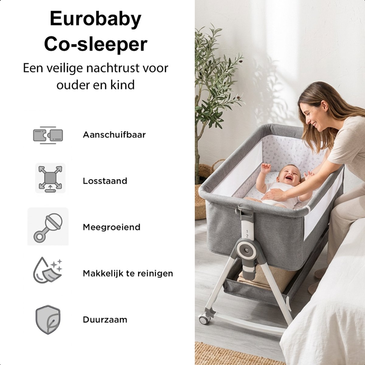 EuroBaby EuroBaby Nuva Co-Sleeper - afbeelding 3