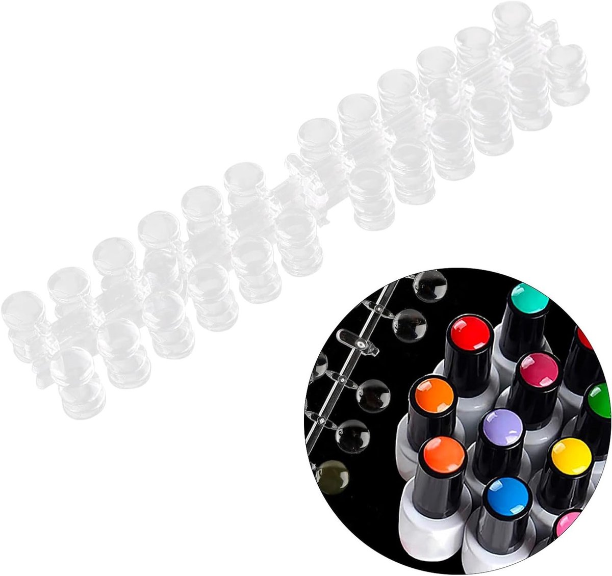 120 Stuks Nageldisplay, Transparante Kleurpunten, 13 mm Ronde Nagellak Displays voor Oefening en DIY Nagelkunst in Nagelsalons