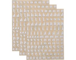 QUARKZMAN 3 Sheets 4.5 mm Mini Letter Stickers, Alphabet A-Z Alloy, 3D Self-Adhesive Capital Letters for Crafts, Scrapbooking, Greeting Cards, Decoration, Silver