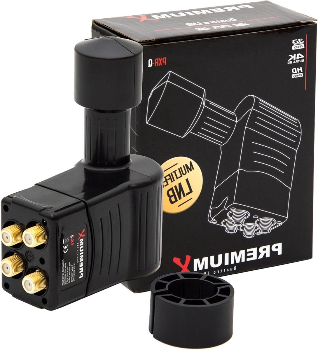Quattro LNB - Satelliet LNB - Signaal Distributie - Lage Ruismaat 0.1 dB - 3 graden - Zwart