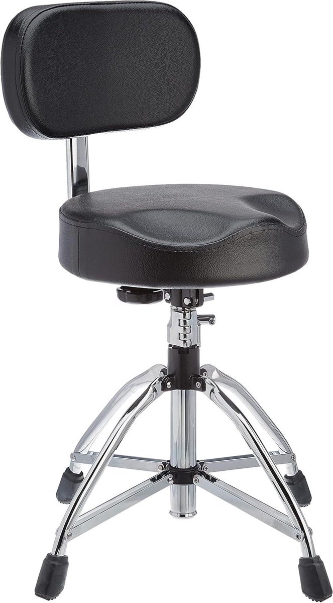 Drumkruk Zadel - Drumstoel Percussie - Optimaal Zitten - Traagschuim Zitting - 51-66 cm - Zwart
