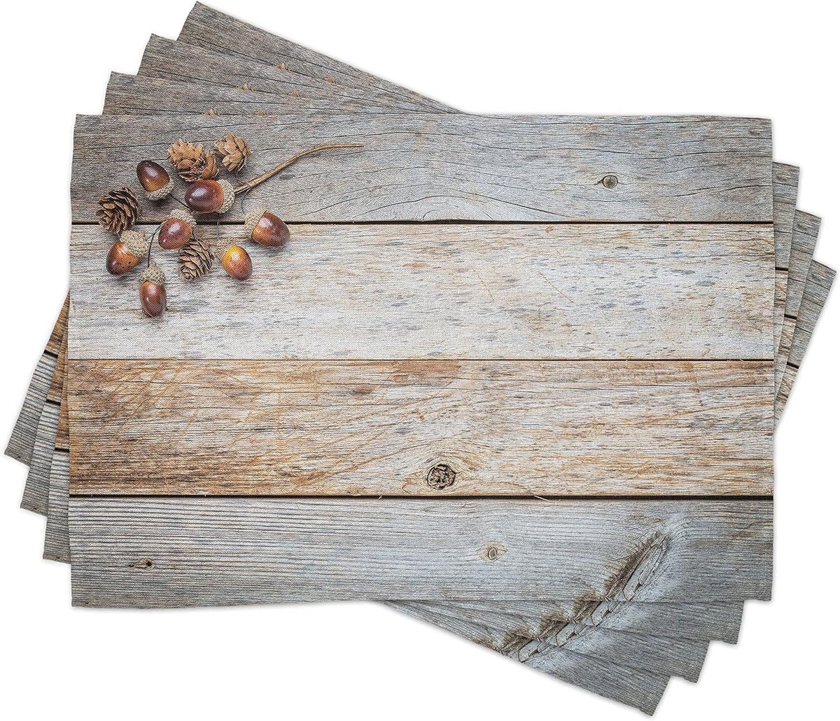 Placemat Set - Tafelmatten Wasbaar - Eettafel Dekken - 100% Polyester Canvas - 30 x 45 cm - Bruin