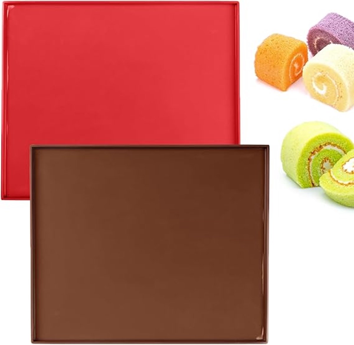 2 stuks siliconen bakmat met rand, 30,5 x 25,8 cm,
