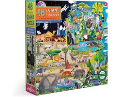 eeBoo - Puzzel voor kinderen vanaf 3 jaar, 48 stukjes in de natuur - PZWHBM, zwart