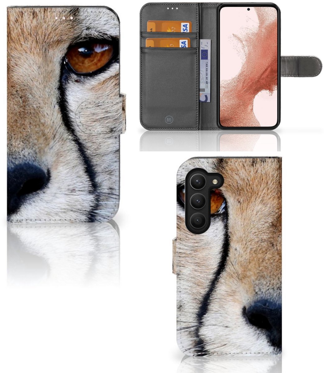 Samsung Galaxy S23 Telefoonhoesje met Pasjes Cheetah