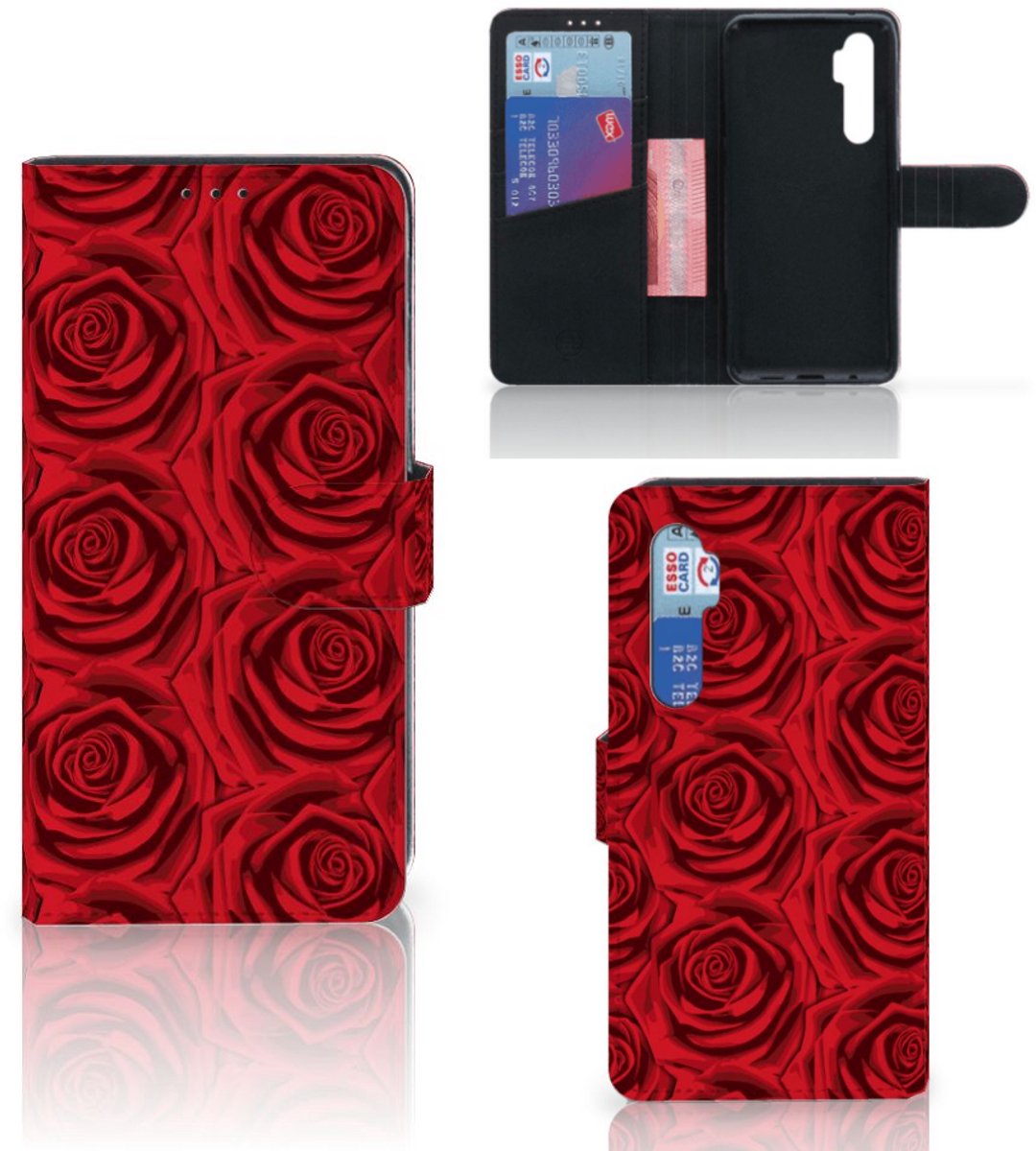 Boekhoesje voor Xiaomi Mi Note 10 Lite Hoesje Red Roses