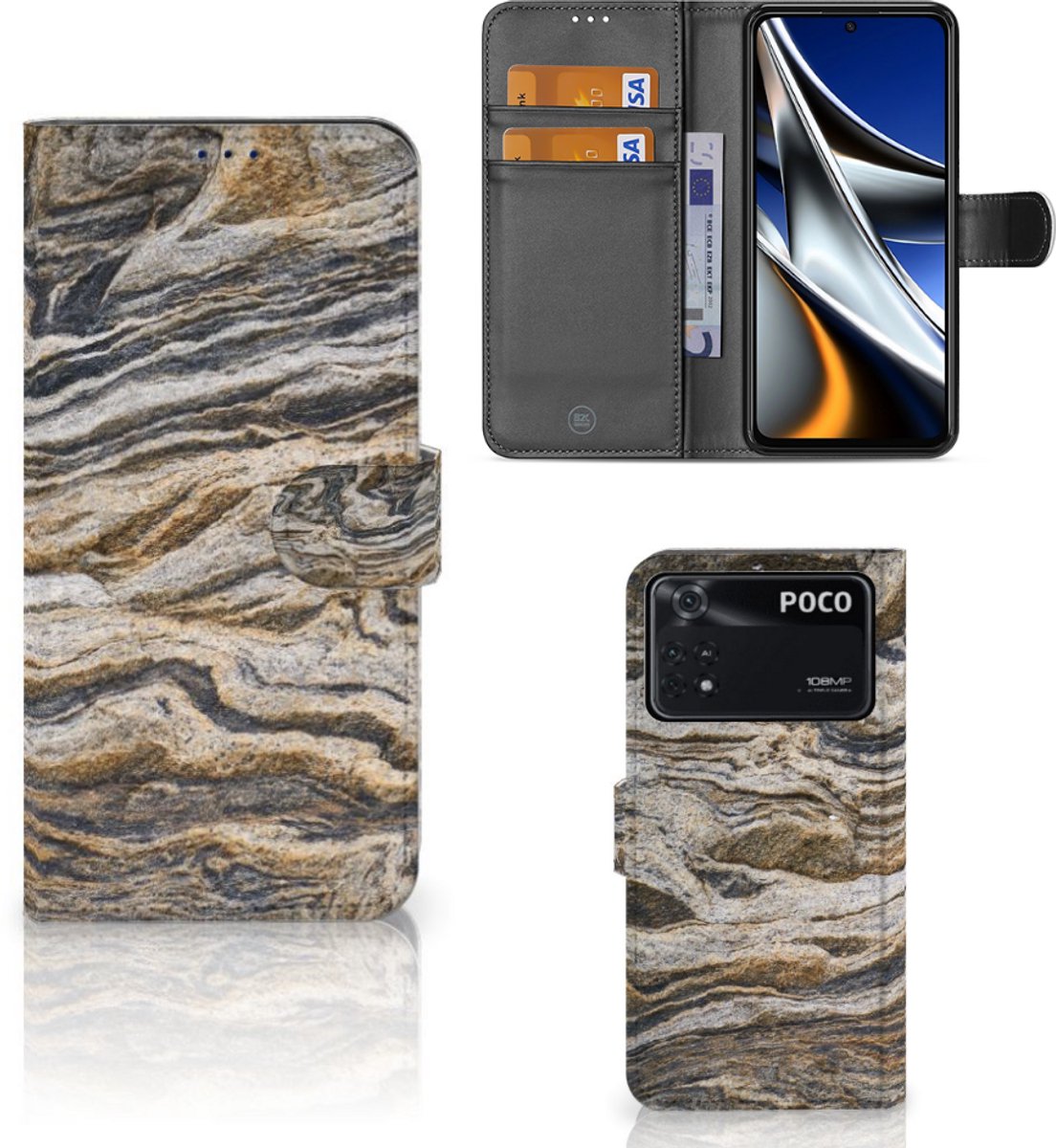 Boekhoesje voor Xiaomi Poco X4 Pro 5G Bookcase Steen