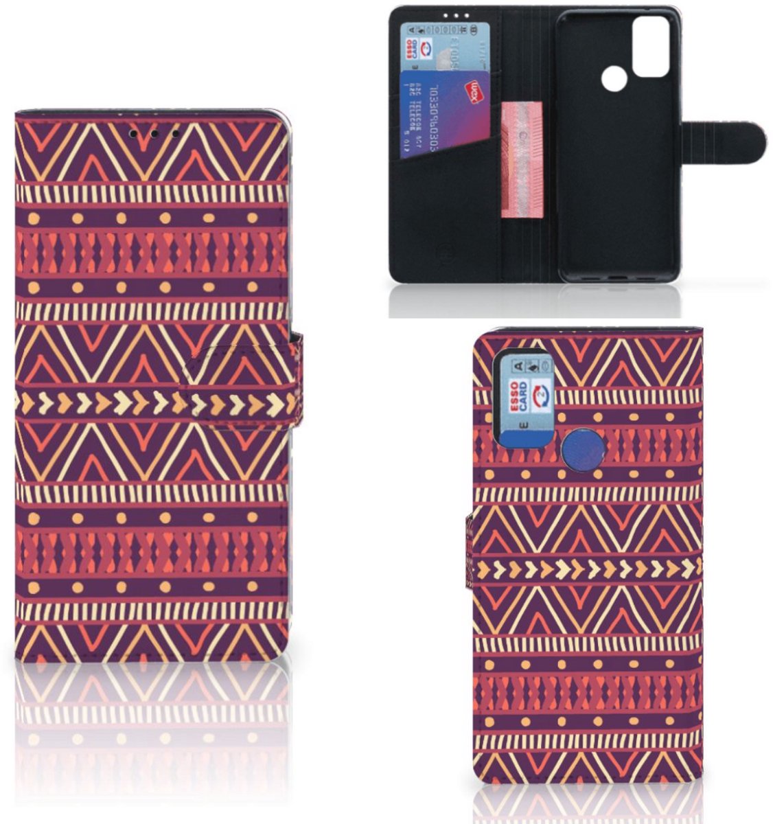 Alcatel 1S (2021) Telefoon Hoesje Aztec Paars