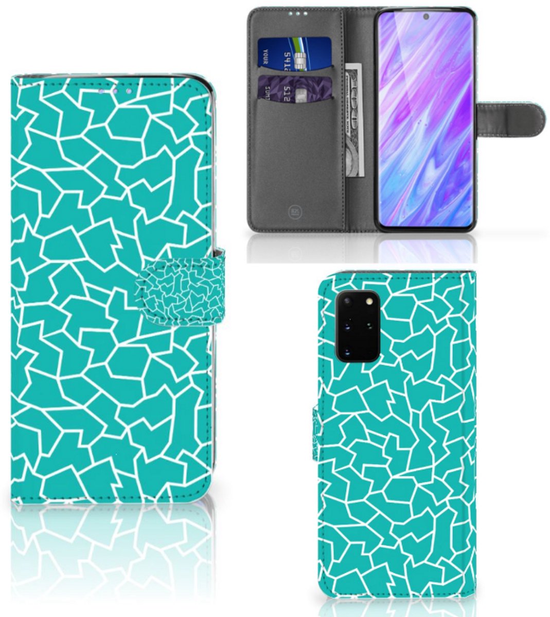Samsung Galaxy S20 Plus Hoesje Cracks Blue
