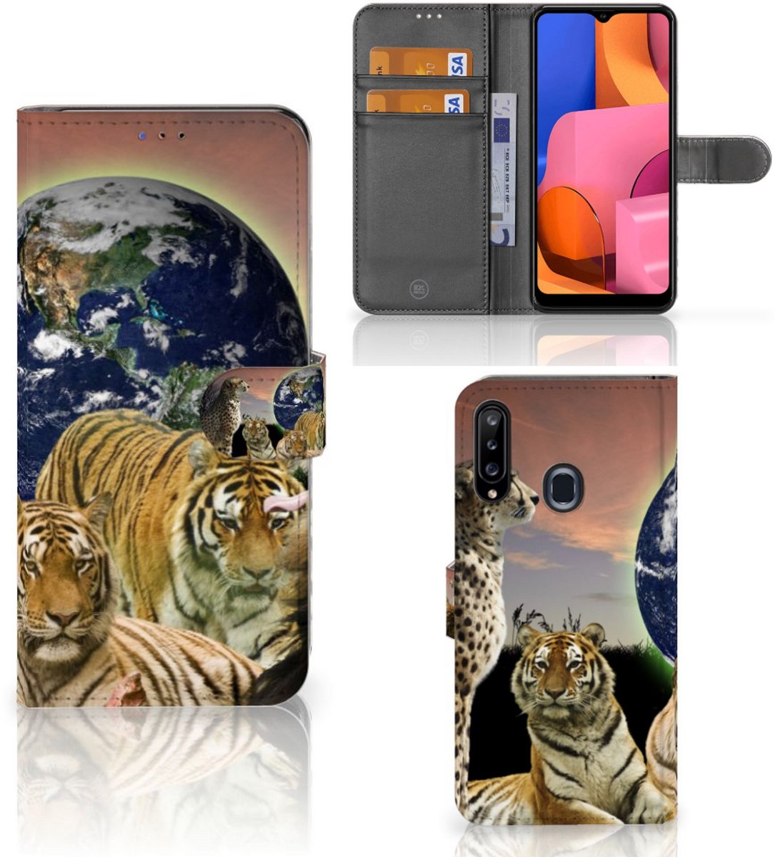 Samsung Galaxy A20s Telefoonhoesje met Pasjes Roofdieren