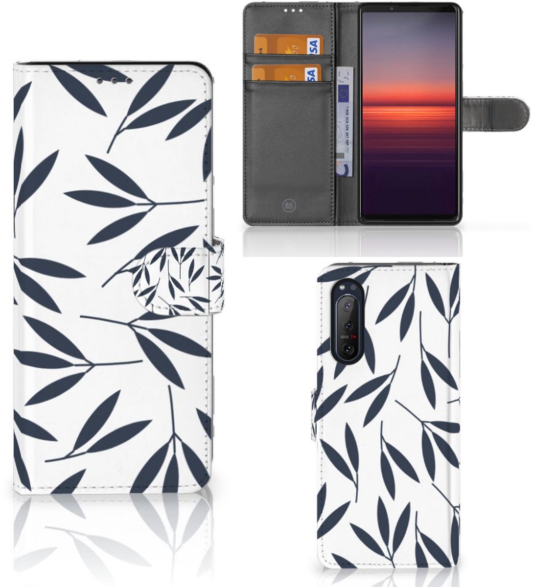 Sony Xperia 5II Hoesje Leaves Blue