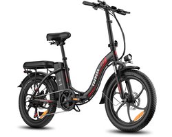 Fafrees F20 Elektrische Vouwfiets | E-Bike| 20 x 3.0 Inch Dikke Banden | 36V 18Ah Lithium Accu | 250 W Motor | Maximaal 25/u | Maximaal bereik 130km | Shimano 7 versnellingen | 20 Inch opvouwbare City Commuter E-Bike | Zwart