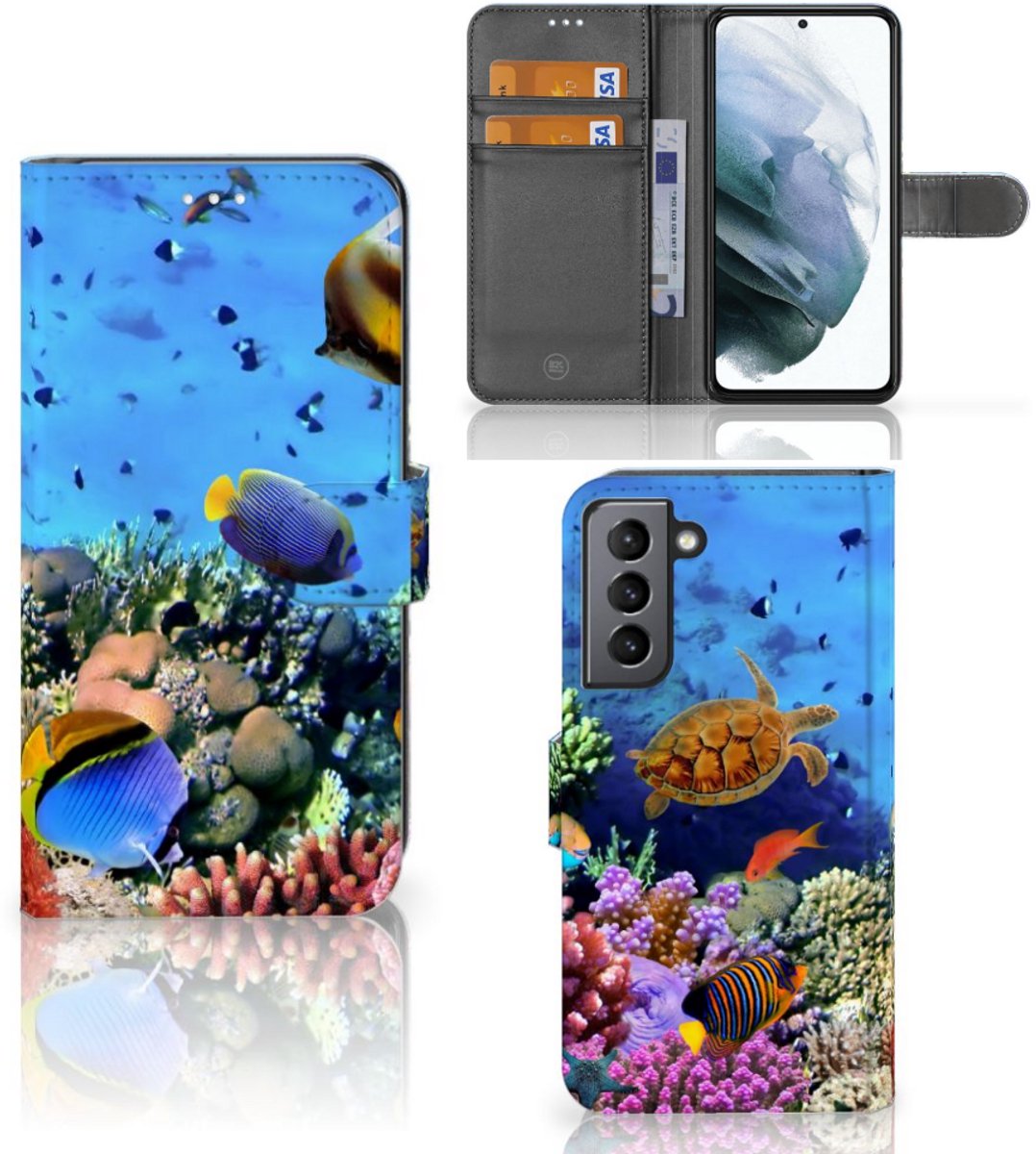 Samsung Galaxy S21 FE Telefoonhoesje met Pasjes Vissen