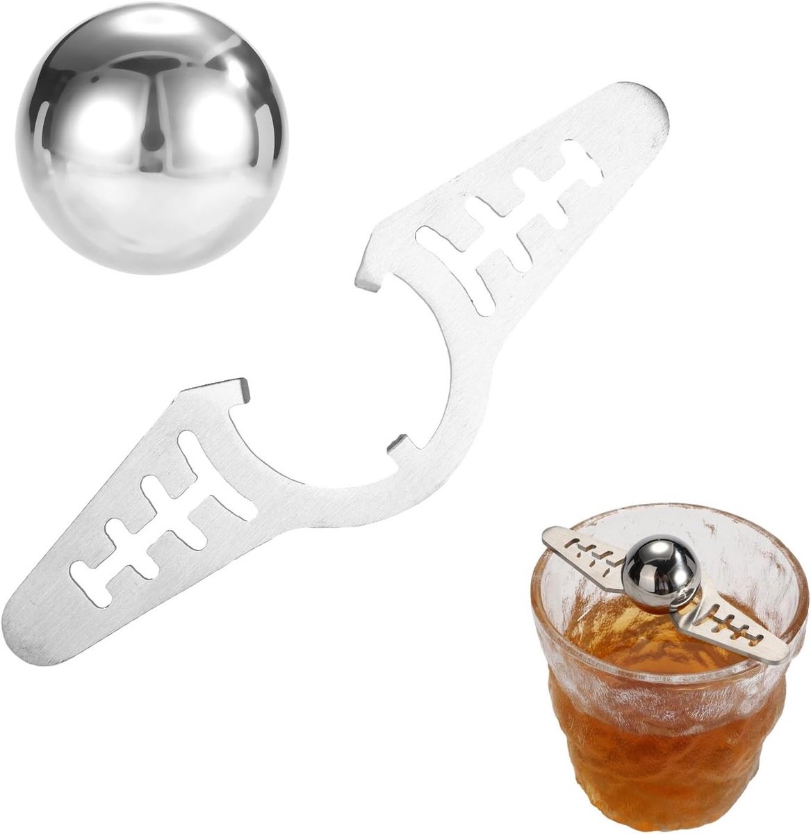 Herbruikbare RVS Espresso Koelballen Set met Stand Ideaal voor IJs Koffie Bourbon en Whisky zonder Verdunning