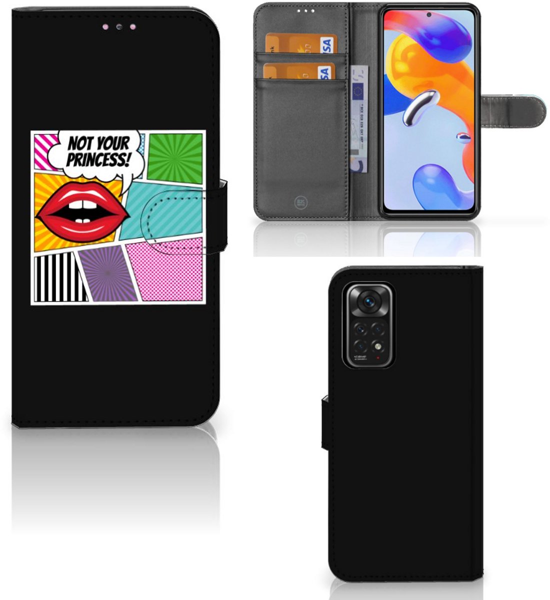 Xiaomi Redmi Note 11 Pro 5G/4G Wallet Case met Pasjes Popart Princess