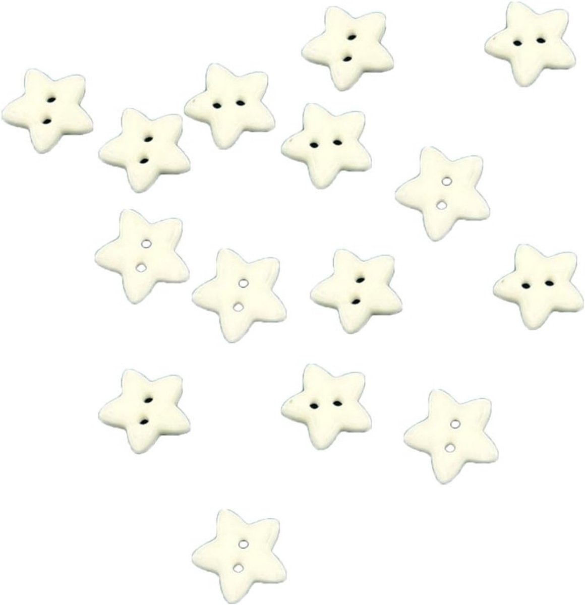 Kleurrijke Stervormige Keramische Knopen voor Creatief Handwerk, Kleding en Scrapbooking - 40 Stuks van 12mm met 2 Gaten