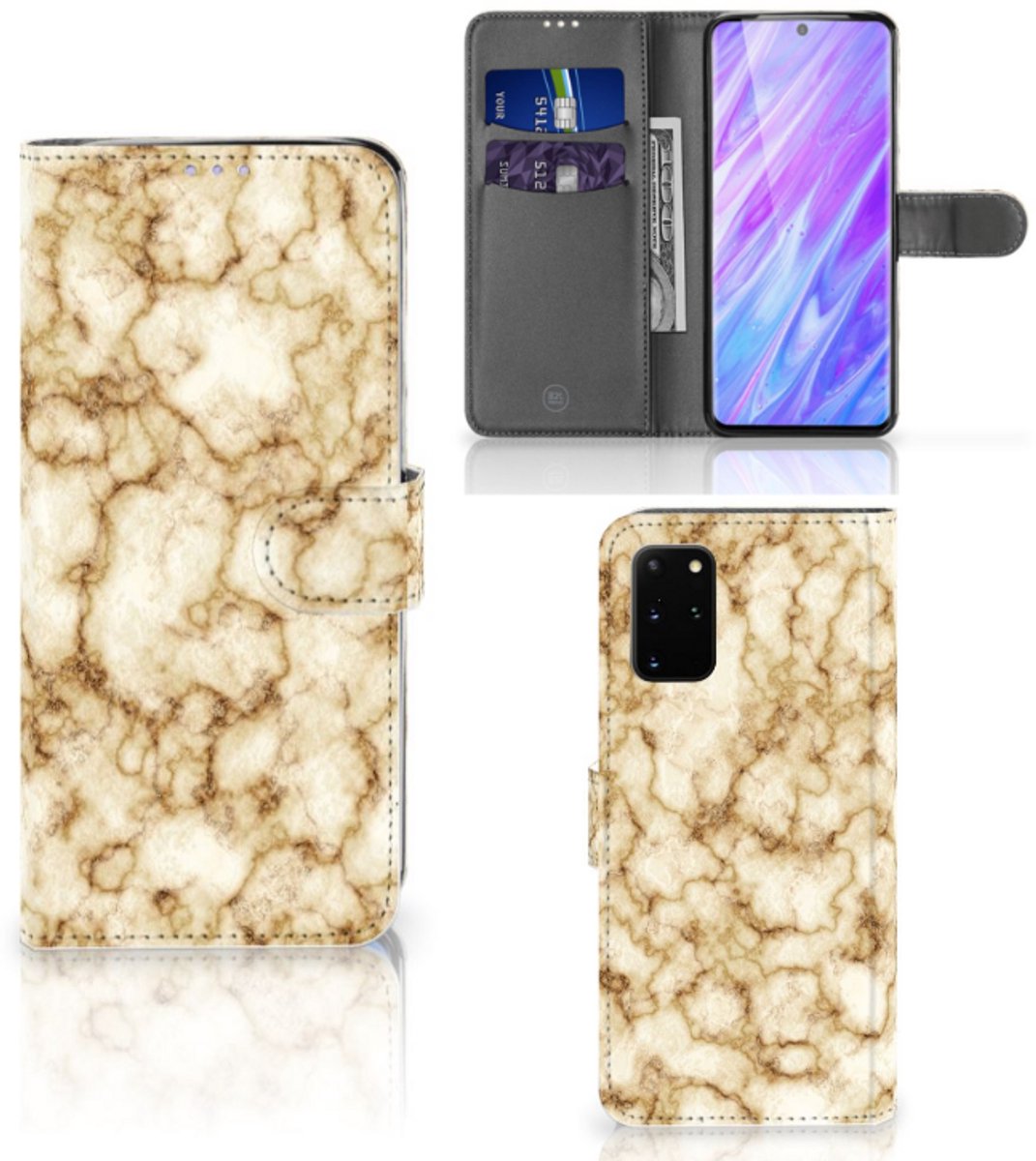 Samsung Galaxy S20 Plus Bookcase Marmer Goud