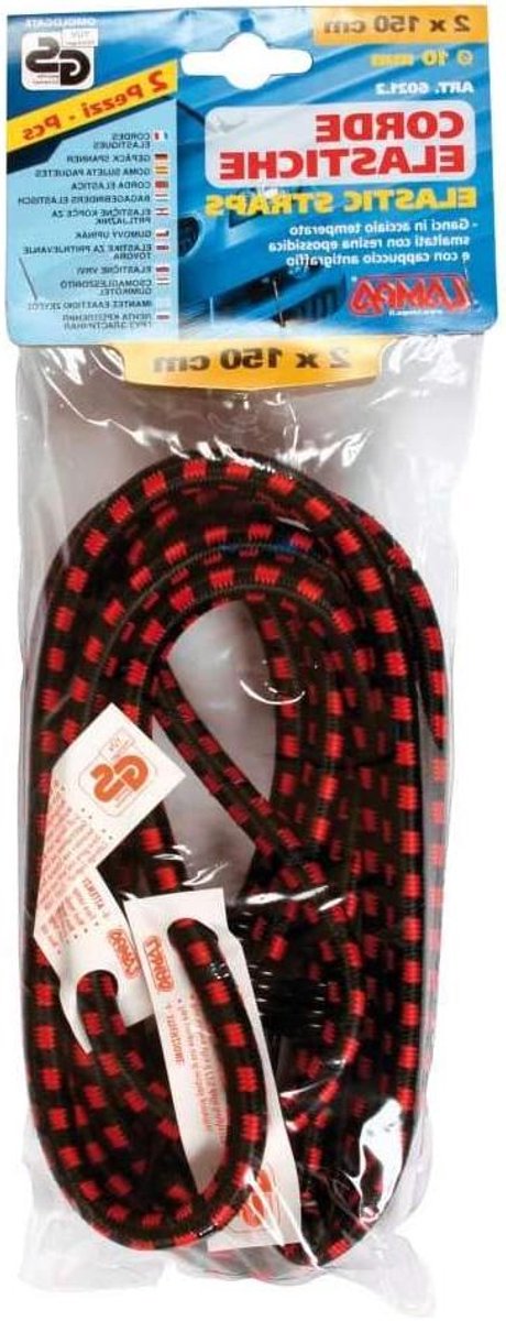 Elastische Spanbanden - Bungee Koorden - Bagage Vervoer - Verstevigde Stalen Haken - 2x150cm 10mm