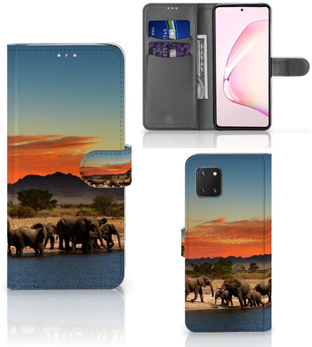 Samsung Note 10 Lite Telefoonhoesje met Pasjes Olifanten