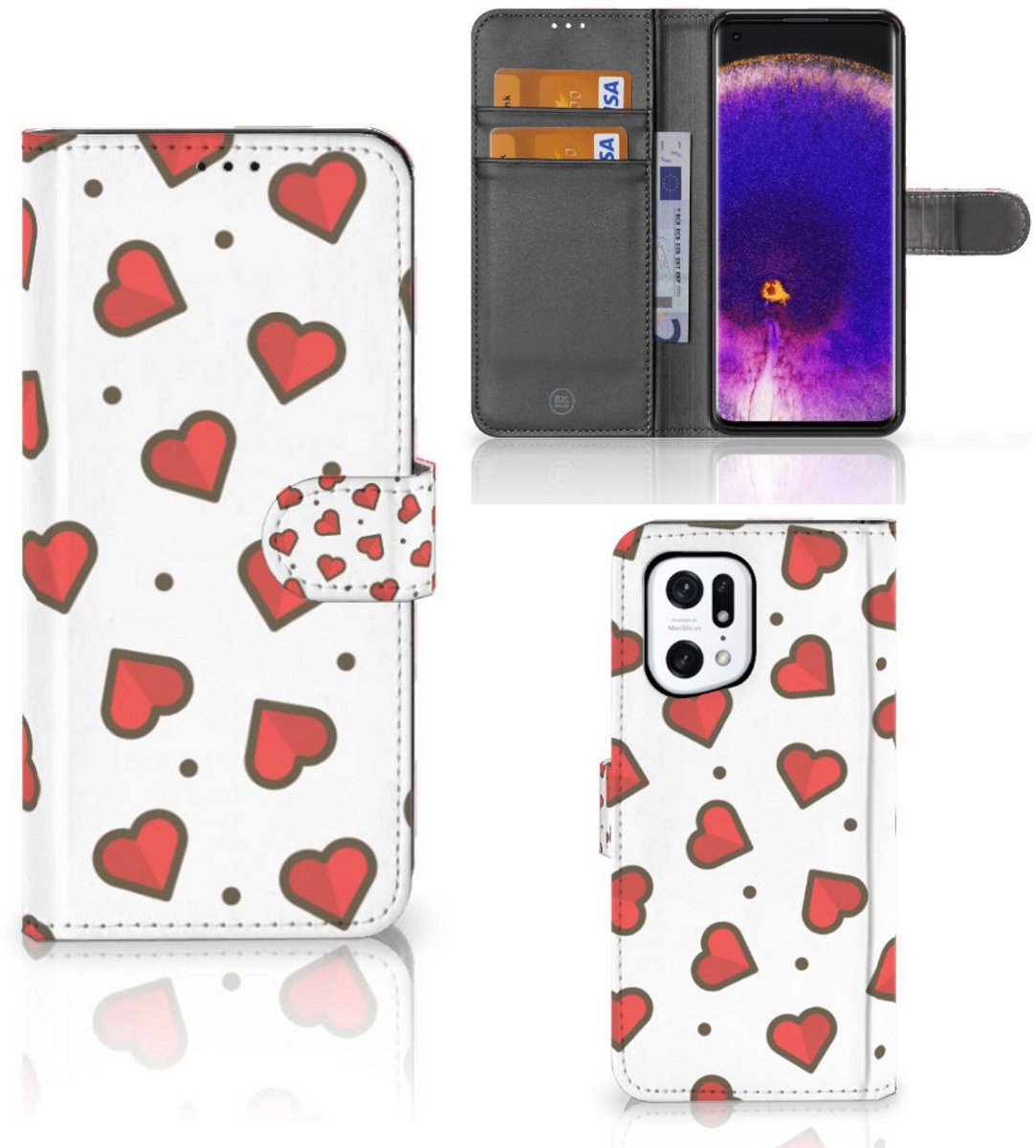 OPPO Find X5 Pro Telefoon Hoesje Hearts