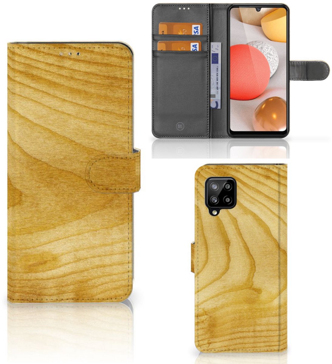Samsung Galaxy A42 5G Book Style Case Licht Hout