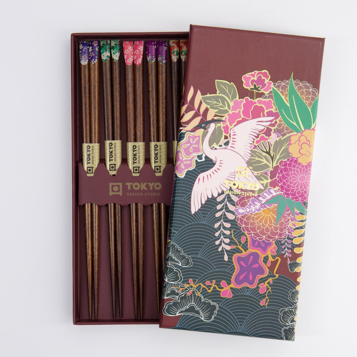 Tokyo Design Studio – Chopsticks - Eetstokjes Giftset – Japanse Bloem – 5 paar
