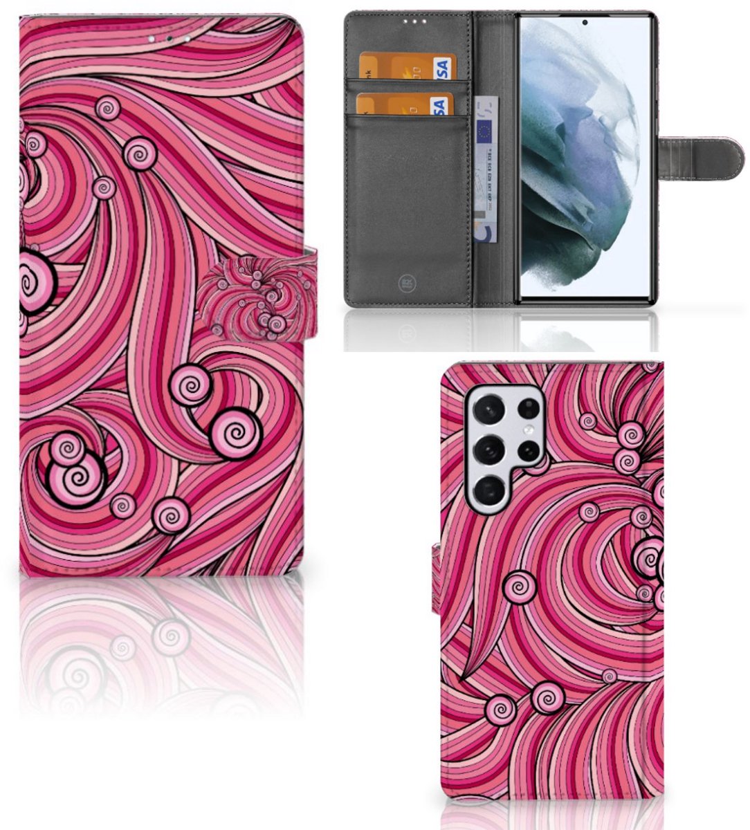 Samsung Galaxy S22 Ultra Hoesje Swirl Pink