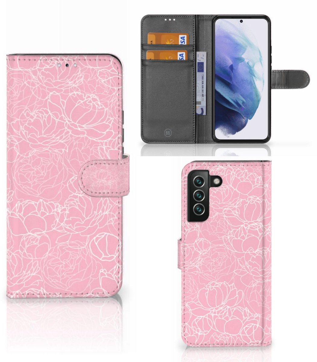 Samsung Galaxy S22 Plus Hoesje White Flowers