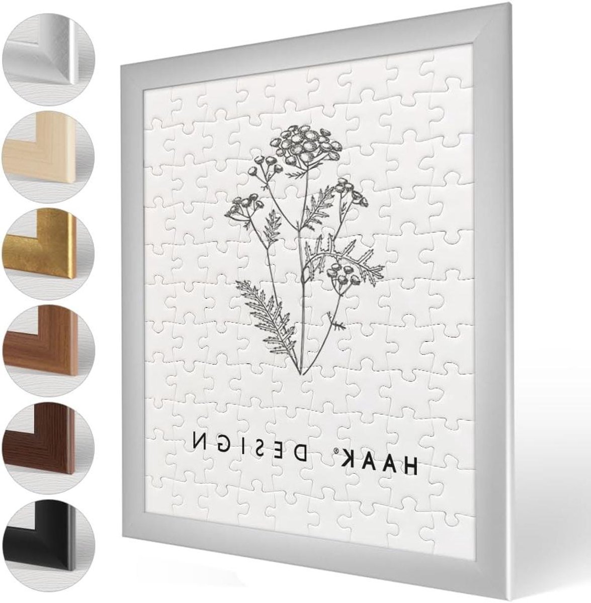 Puzzellijst Klassiek - Fotolijst Puzzel - Puzzels Inlijsten - 35mm Brede Lijst - 375 x 98 cm - Matzilver