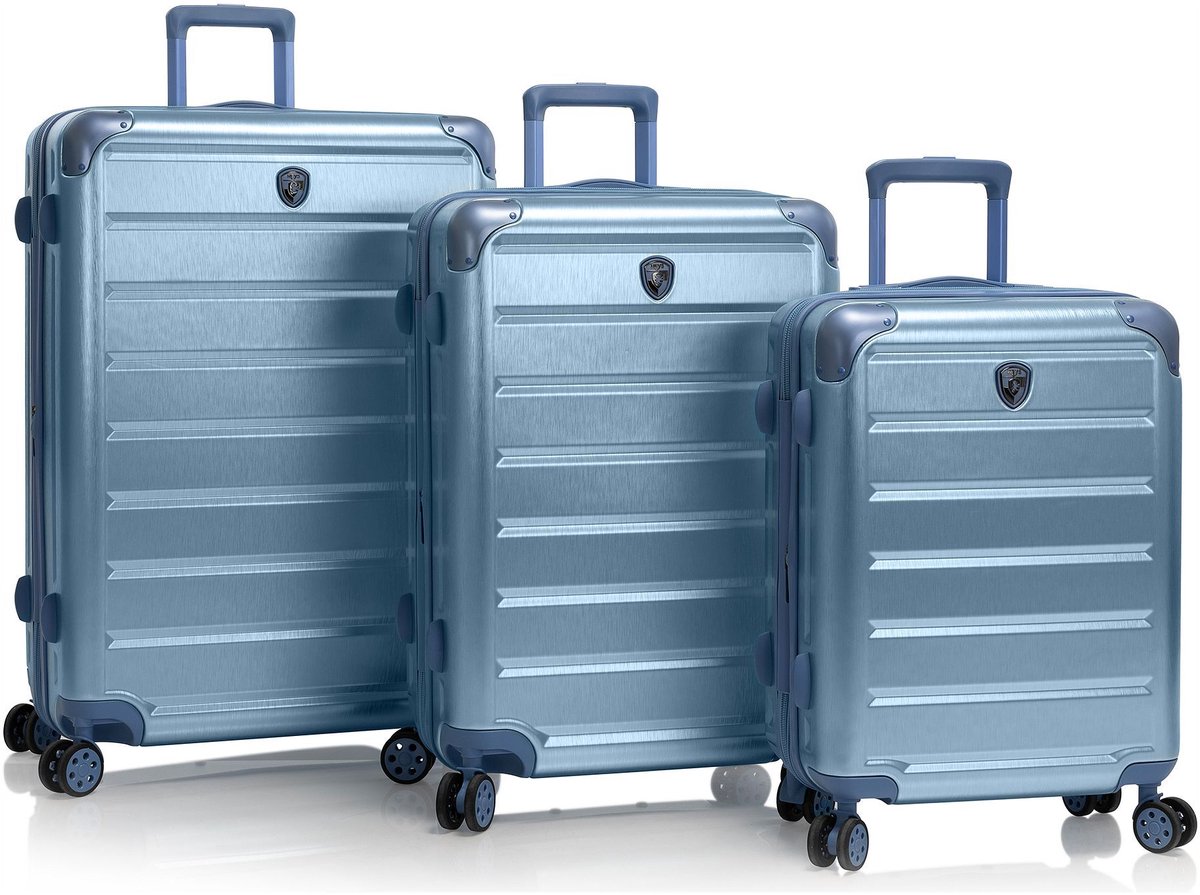 Heys Alumix 4 wielen Kofferset 3-delig met uitbreidingsplooi - Harde bagage - TSA slot - icy blue