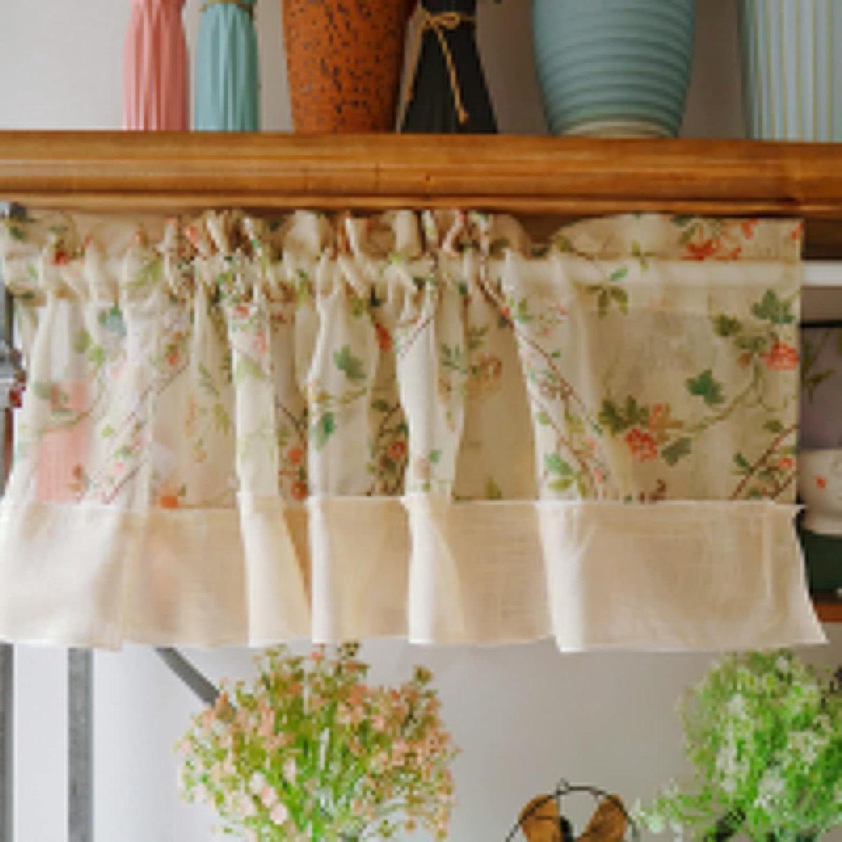 Voile Keukengordijn - Bistrogordijn Cafégordijn - Keuken Decoratie - Landelijke Stijl - 200X60cm - A