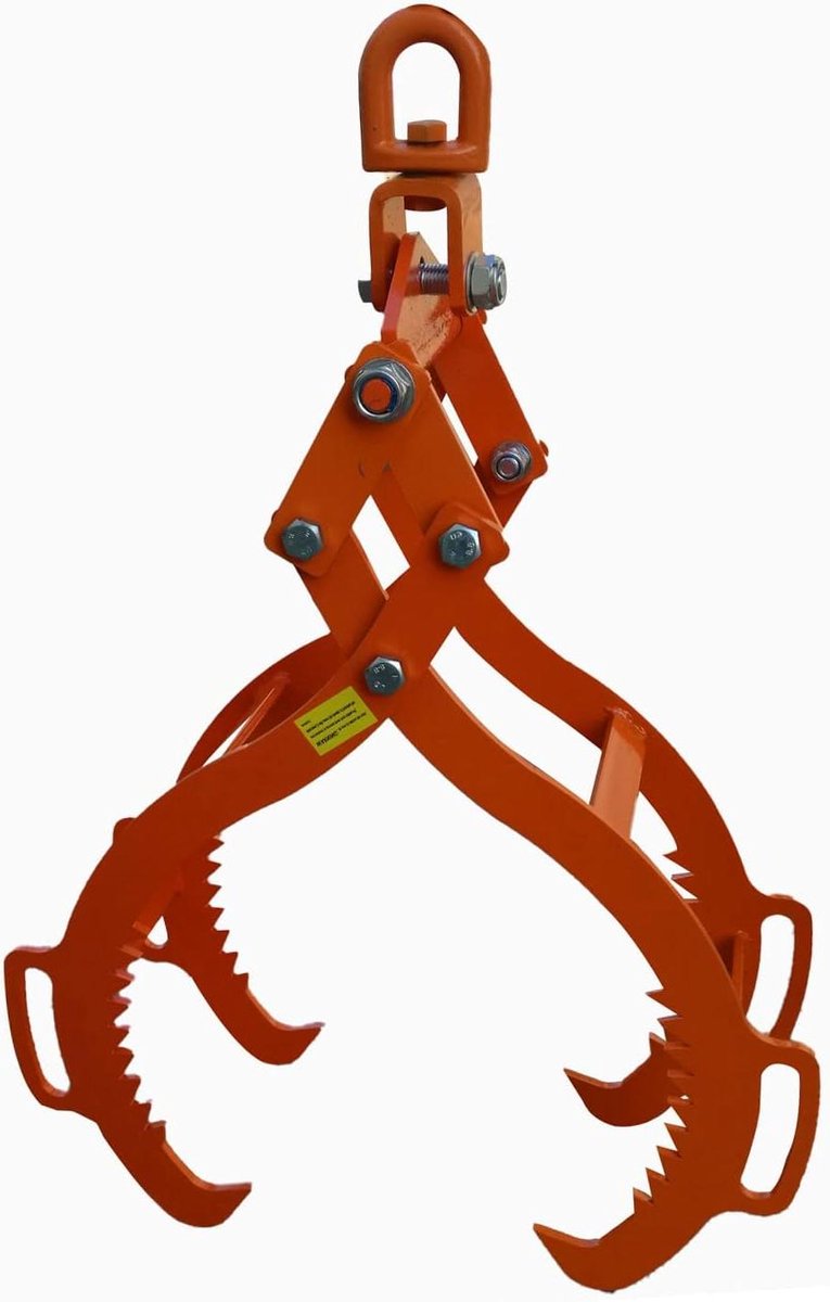 Log Lifting Tang - Hout Hef Tang - Stammen Verplaatsen - 4 Klauwen Ontwerp - 28 inch - Oranje